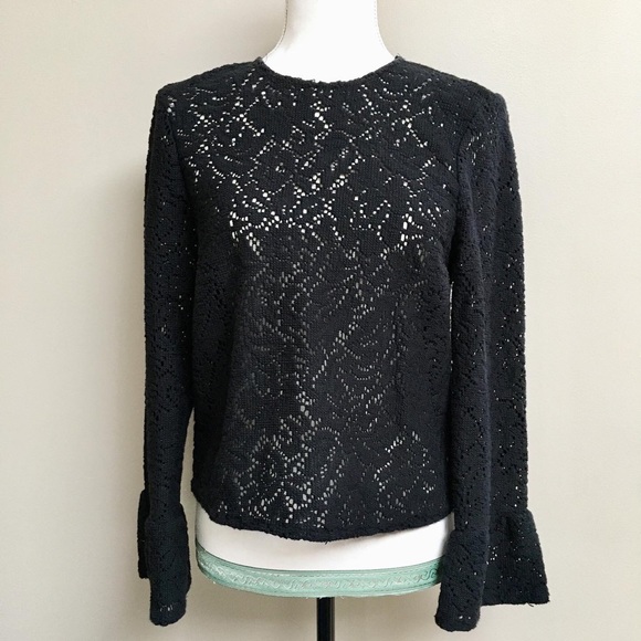 Zara Sweaters - Zara Woman black knit crocheted sweater
